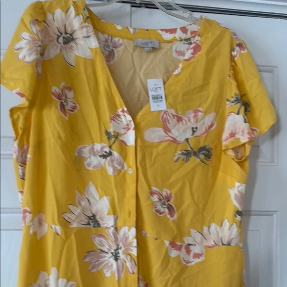 LOFT Sunny Yellow Floral Dress - Picture 1 of 5